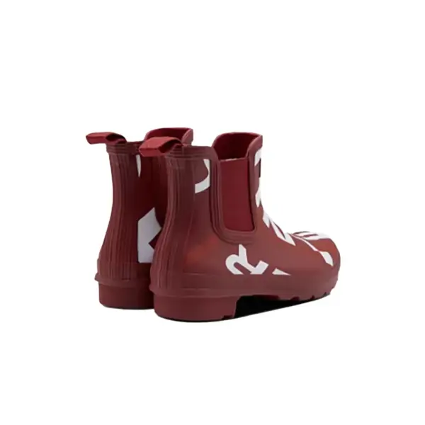 Hunter Original Exploded Logo Chelsea Boots – Autumn Stone Red Exploded Logo2