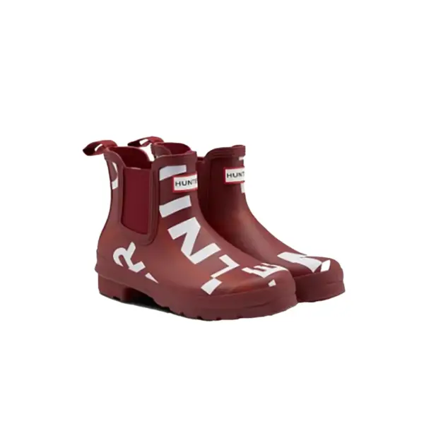 Hunter Original Exploded Logo Chelsea Boots – Autumn Stone Red Exploded Logo5