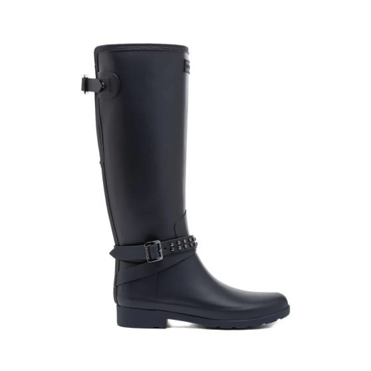 Hunter Refined Back Adj Stud Tall Boot – Navy