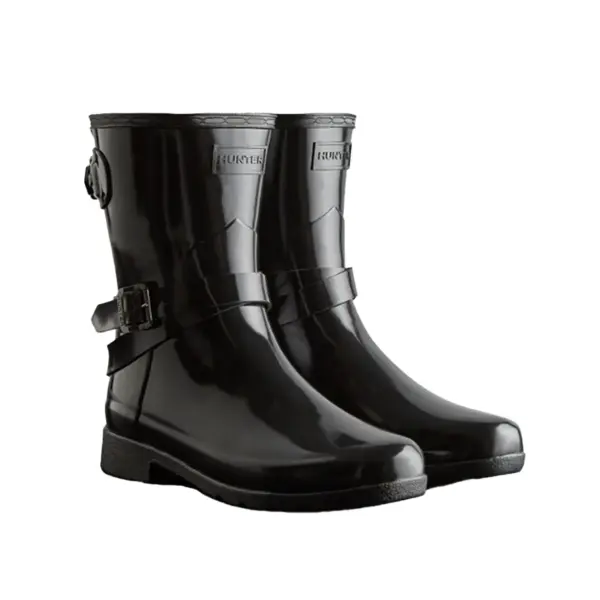 Hunter Refined Slim Fit ADJ Short Gloss Boot – Black1
