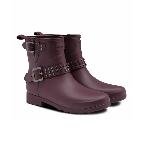 Hunter Refined Stud Biker Boot – Oxblood2