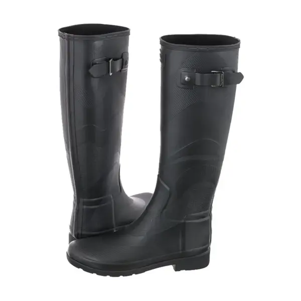 Hunter Refined Tall Wave Texture Wellington čizme - Black2