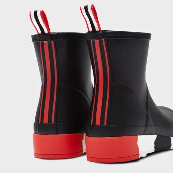 Hunter Womens Play Short Stripe Sole Wellington Boots – Black1
