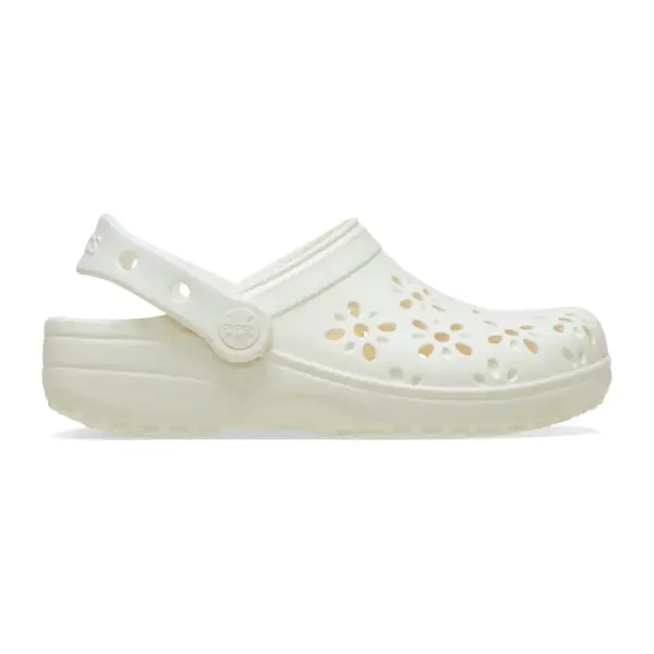 Crocs Classic Floral Cut-Out Clog - Chalk5