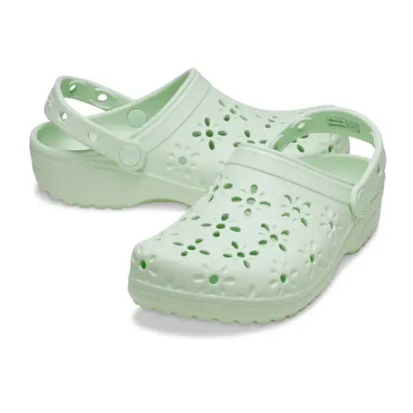 Crocs Classic Floral Cut-Out Clog - Jade Tint4