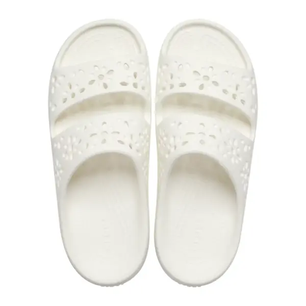 Crocs Classic Floral Cutout Sandal - Chalk3