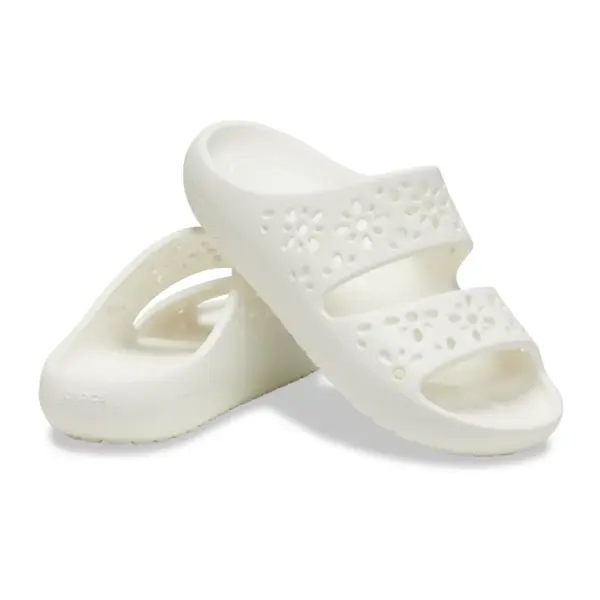 Crocs Classic Floral Cutout Sandal - Chalk4