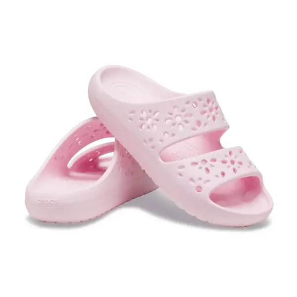 Crocs Classic Floral Cutout Sandal - Pink Milk4