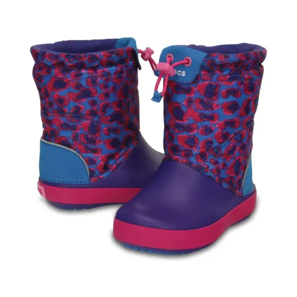 Crocs Kids Lodge Point Graphic Boot - Leopard2