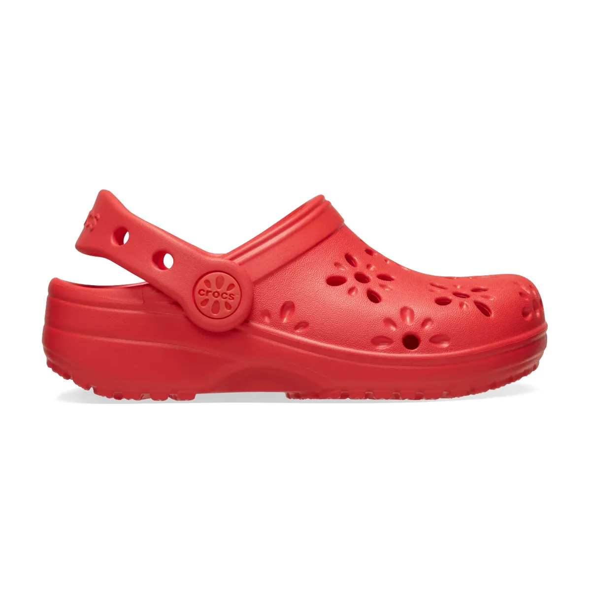 Crocs Toddler Classic Floral Cut-Out Clog - Cherry Red