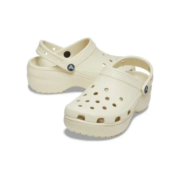 Crocs Womens Classic Platform Clog - Bone5