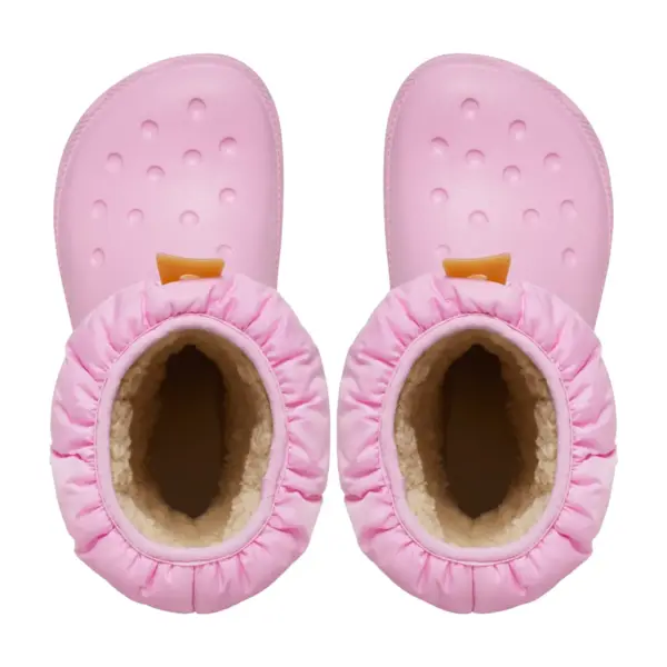 Crocs Kids Classic Neo Puff Boot - PINK TWEED:GUM4