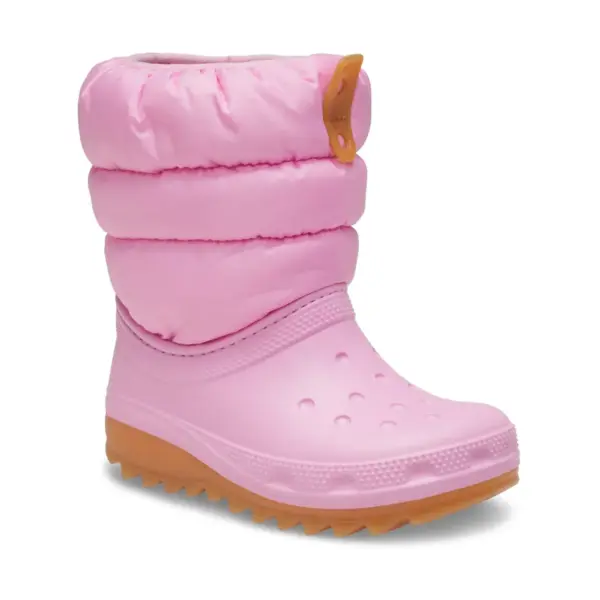 Crocs Kids Classic Neo Puff Boot - PINK TWEED:GUM6