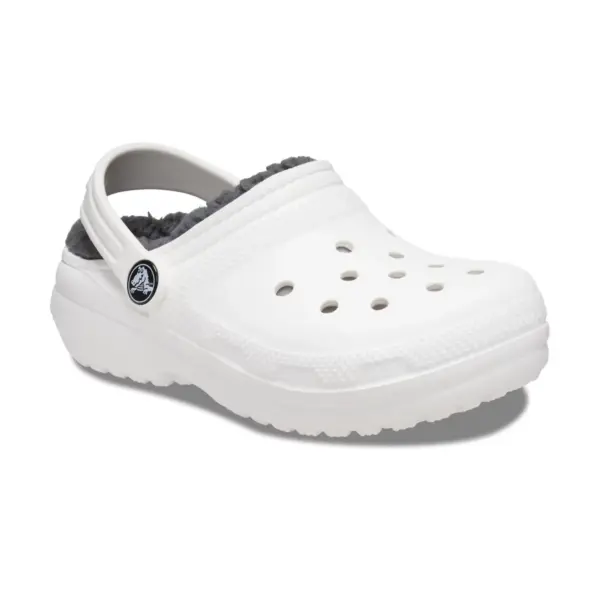 Crocs Kids Lined Classic Clog - White:Grey3