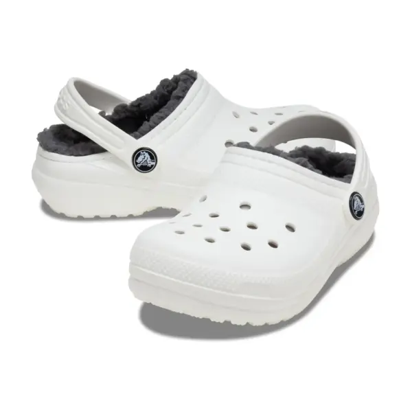 Crocs Kids Lined Classic Clog - White:Grey4