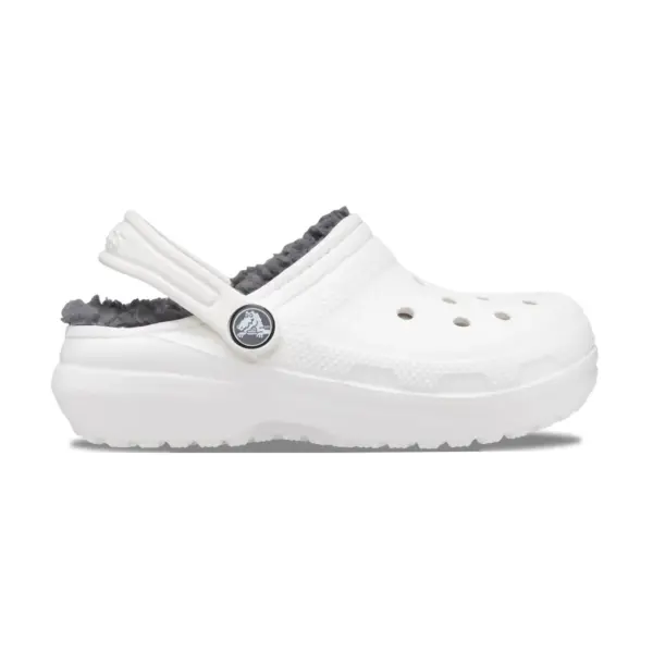 Crocs Kids Lined Classic Clog - White:Grey5