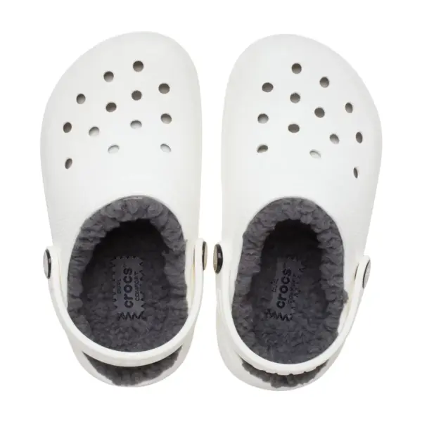 Crocs Kids Lined Classic Clog - White:Grey6